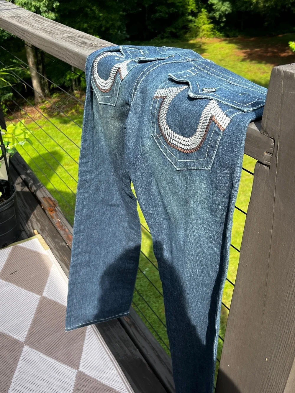 True Religion Men’s 32x32 Button Fly Bootcut Blue Jeans
